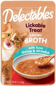 1 count Hartz Delectables Savory Broth Lickable Treat for Cats Tuna Shrimp and Whitefish