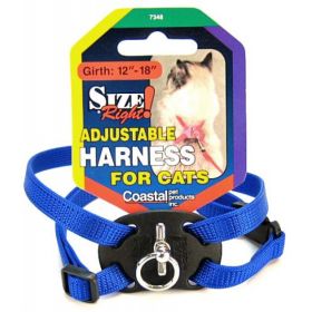 12-18"L x 3/8"W Coastal Pet Size Right Adjustable Harness for Cats Blue