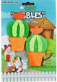 2 count AE Cage Company Nibbles Barrel Cactus Loofah Chew Toy with Wood