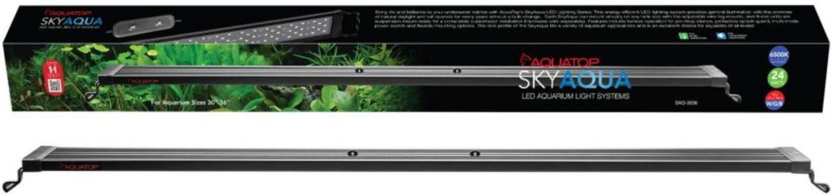 30-36" long Aquatop SkyAqua LED Aquarium Light Fixture 6500K with 3 Position Toggle Switch