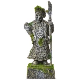 1 count Blue Ribbon Exotic Environments Thai Warrior Statue with Moss Aquarium Ornament