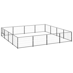 Dog Kennel Black 172.2 ftÂ² Steel