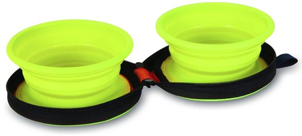 1 count Petmate Silicone Travel Duo Bowl Medium