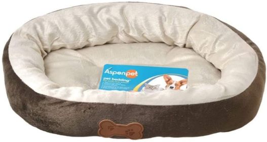 1 count Aspen Pet Oval Nesting Pet Bed Brown for Dogs