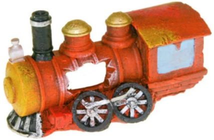 1 count Blue Ribbon Exotic Environments Steam Locomotive Ornament Orange