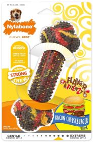 1 count Nylabone Power Chew Flavor Frenzy Chew Bacon Cheeseburger Flavor Wolf