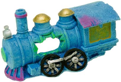 1 count Blue Ribbon Exotic Environments Steam Locomotive Ornament Blue