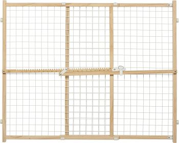 32" tall - 1 count MidWest Wire Mesh Wood Pressure Mount Pet Safety Gate