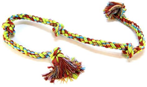 XX-Large - 1 count Mammoth Pet Flossy Chews Colored 5 Knot Tug