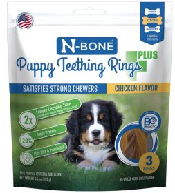 3 count N-Bone Puppy Teething Rings Plus Chicken Flavor