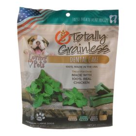 6 oz Loving Pets Totally Grainless Dental Care Chews Fresh Breath Mint Medium