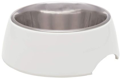 Medium - 1 count Loving Pets Ice White Retro Bowl