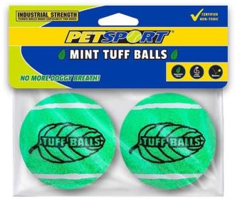 2 count Petsport Tuff Mint Balls Industrial Strength Tennid Ball Dog Toys