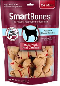 24 count SmartBones Rawhide Free Chicken Bones Mini