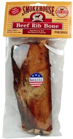 1 count Smokehouse Beef Rib Bone Natural 6" Long Dog Treat