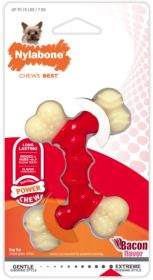 Petite - 1 count Nylabone Dura Chew Double Bone Bacon Flavor