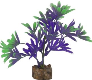 5" tall GloFish Plastic Aquarium Plant Purple/Green