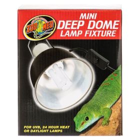 1 count Zoo Med Mini Deep Dome Lamp Fixture for Reptiles