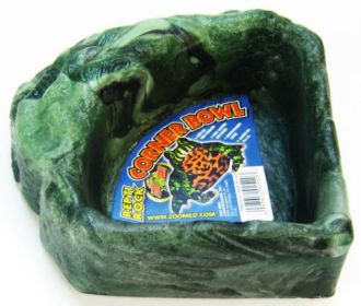 Small - 1 count Zoo Med Repti Rock Corner Bowl for Reptiles