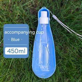 Pet Water Cup Outdoor Portable Folding Dog Water Bottle 550ml Large Capacity Medium To Large Dog Drinking Bottle (Option: Blue 450ml)