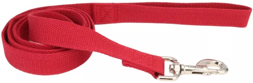 Coastal Pet New Earth Soy Dog Lead Cranberry Red (size: 6 feet x 5/8"W)