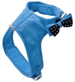 Coastal Pet Accent Microfiber Dog Harness Boho Blue with Polka Dot Bow (size: Medium - 1 count)