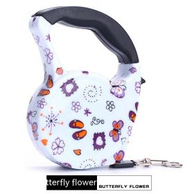 Pet Automatic Retractable Traction Dog Leash (Option: Butterfly Small Flower-5 M X1cm Wide)