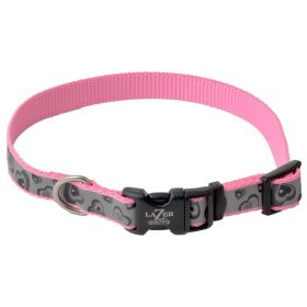 Coastal Pet Lazer Brite Reflective Adjustable Dog Collar Pink Hearts (size: 12-18"L x 5/8"W)