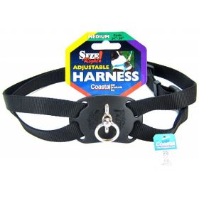 Coastal Pet Size Right Nylon Adjustable Pet Harness Black (size: Medium - 1 count)