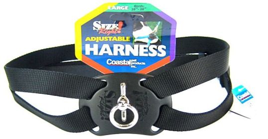 Coastal Pet Size Right Nylon Adjustable Pet Harness Black (size: Large - 1 count)