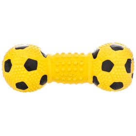 Coastal Pet Rascals Latex Soccer Ball Dumbbell Dog Toy Yellow (size: 1 count)