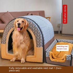 Large Dog House Type Pets Can Be Dismantled And Washed (Option: Gray A-M)