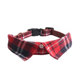 Pet Supplies Gentleman Dog Collar Bow Tie Detachable (Option: British Red-M)