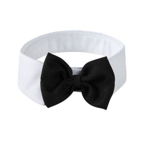 Pet Collar Knot Velcro Adjustable Bow Tie (Option: Black And White-L)