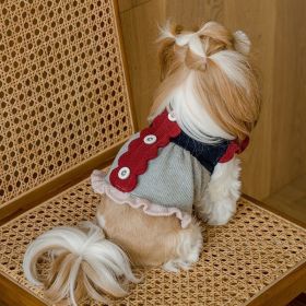 Winter Pet Small Dog Clothes (Option: Gray Woolen Skirt-L)