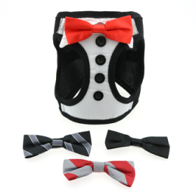 American River Ultra Choke Free Dog Harness - Tuxedo with 4 Interchangeable Bows (size: XX-Small)