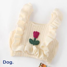 Dog Clothes Short Knitted Sweater Pet (Option: AD Apricot-M)