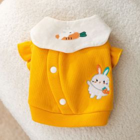 Dog Carrot Rabbit Lapel Sweater Thin Clothes (Option: Yellow Bunny-XL)