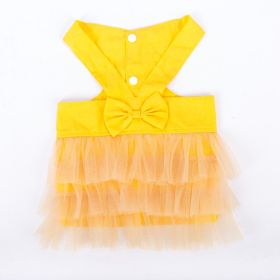 Pet Skirt Comfortable Breathable Dog Strap Gauze Skirt (Option: Yellow-XL)