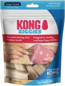 KONG Ziggies Puppy Recipe Teeth Cleaning Dog Chew Large (size: 8 oz)