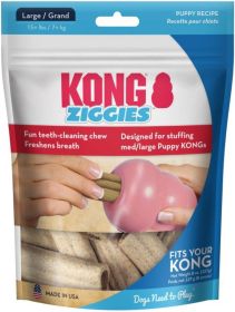 KONG Ziggies Puppy Recipe Teeth Cleaning Dog Chew Large (size: 48 oz (6 x 8 oz))