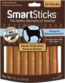 SmartBones SmartSticks with Real Peanut Butter (size: 12 count)