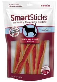 SmartBones SmartSticks Vegetable and Chicken Rawhide Free Dog Chew (size: 5 count)