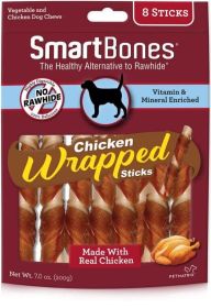 SmartBones Chicken Wrapped Sticks Rawhide Free Dog Chew (size: 8 count)