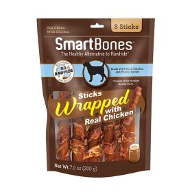 SmartBones Chicken Wrapped Peanut Butter Sticks Rawhide Free Dog Chew (size: 8 count)